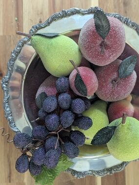Poole Silver Footed Bowl & Sugared Fruit Set